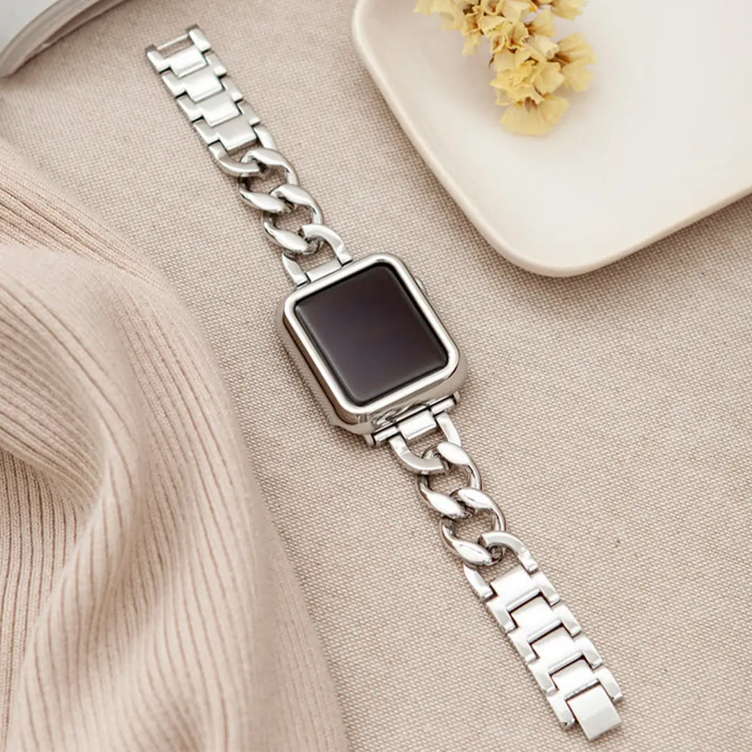 Apple Watch Metal Strap Women Luxury Silver -42-44-45-46-49mm